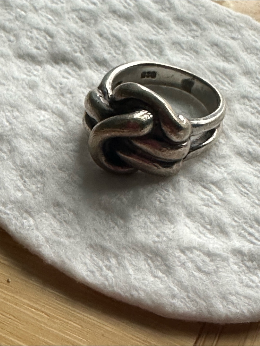 Sterling Silver Knot Statement Ring - Silver